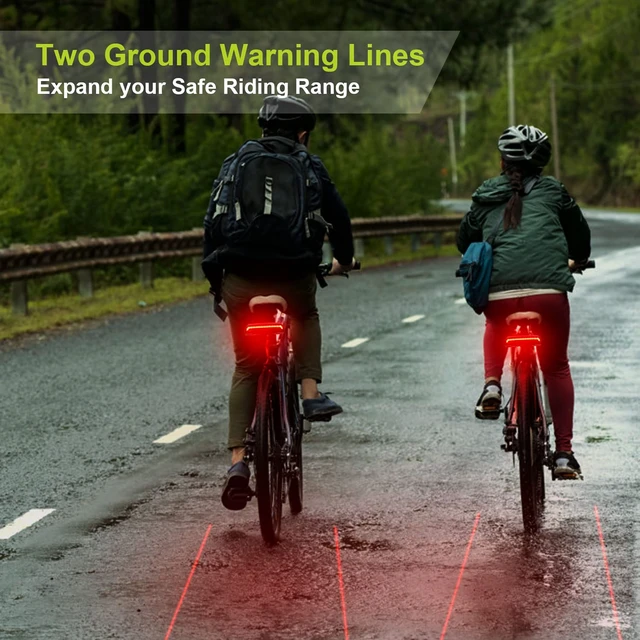 Alt view image 6 of 7 - X5 Wireless Remote Control Smart Bike TailLight Rear Light Automatic Brake Light with Turn Signal Light USB Rechargeable Safety Flashing light Fits on Any Road Bicycle