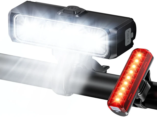 Main image of Bike Lights for Night Riding, 1500 Lumen Super Bright & Wide Beam Bicycle Headlight, 4+5 Modes 2600mAh USB Rechargeable Bike Light Set, IP65 Waterproof Light Bar for Ebike MTB Scooter