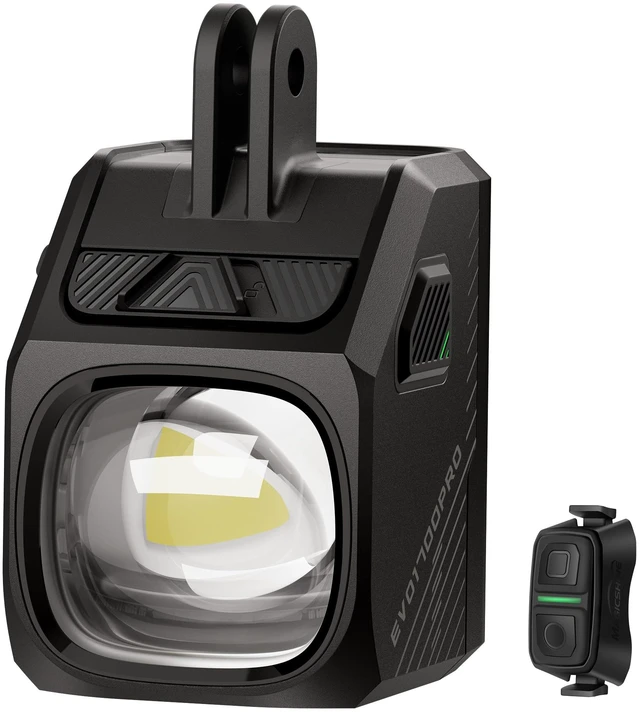 Main image of EVO 1700 PRO 1700-Lumen Front Bike Light, Anti-Glare Beam | Magnetic Quick Mount, Garmin Wahoo Compatible, 205m throw, USB-C, IPX6 waterproof, FTR Remote for Road Gravel MTB & Commuter