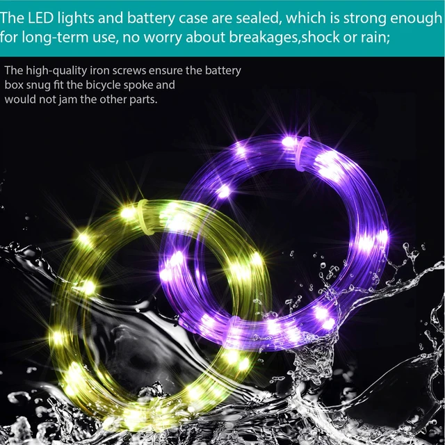Alt view image 3 of 7 - LED Bike Frame Light, Waterproof Bicycle Accessories | Remote Control Bicycle Frame Lights, 16 Color Changing, Waterproof Night Riding, 1 Tire Multicolor, Good Gift for Kids