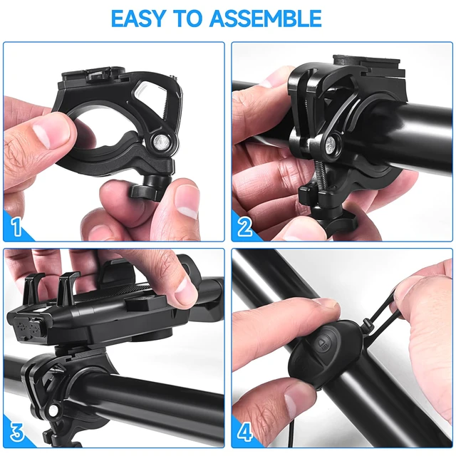 Alt view image 5 of 7 - USB Rechargeable Bike Phone Mount LED Bike Headlight with Power Bank 3 Modes Easy to Install Rainproof Cycling Front Lamp Fits All Bicycles Power Bank and Phone Holder