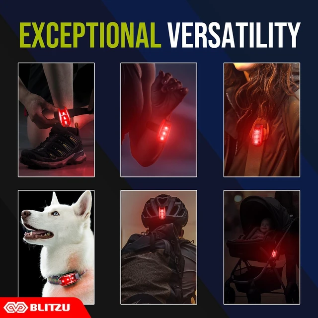 Alt view image 3 of 7 - LED Safety Lights 4 Pack, Clip On High Visibility Strobe Light for Walk Run | Night Safety Gear, Reflective Accessory, Lightweight & Portable, Waterproof, Outdoor, Work, Walking, Hiking, Cycling