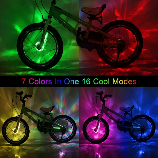 Alt view image 2 of 6 - Rechargeable Bike Wheel Light - A16 Cool Led Bicycle Tire Light for Kids Adults, 1 Pack, Safety Bike Hub Accessories for Boys Girls Men Women, Waterproof Bright Spoke Light, Fun Cycling Gifts
