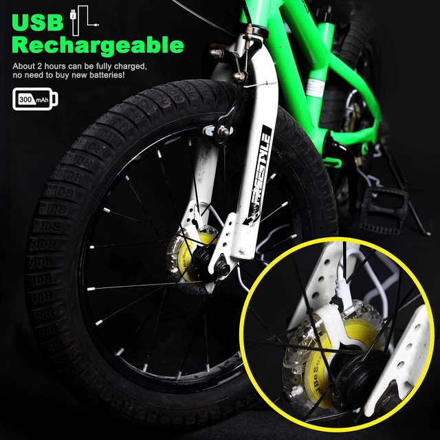 Alt view image 4 of 6 - Rechargeable Bike Wheel Light - A16 Cool Led Bicycle Tire Light for Kids Adults, 1 Pack, Safety Bike Hub Accessories for Boys Girls Men Women, Waterproof Bright Spoke Light, Fun Cycling Gifts
