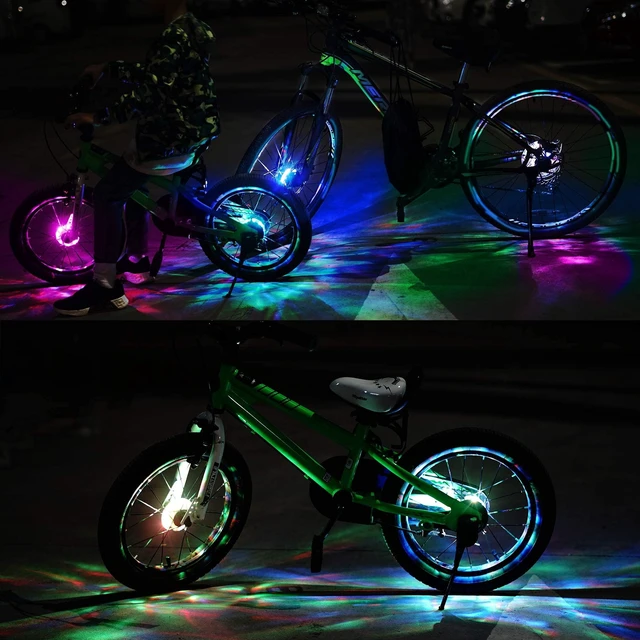 Alt view image 6 of 6 - Rechargeable Bike Wheel Light - A16 Cool Led Bicycle Tire Light for Kids Adults, 1 Pack, Safety Bike Hub Accessories for Boys Girls Men Women, Waterproof Bright Spoke Light, Fun Cycling Gifts