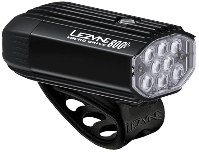 Main image of Micro Drive Front Bike Light | 800 Lumen Max Output, 35H Runtime, 7 Modes, Daytime Flash, IPX7 Waterproof, Includes Mounting Strap, Black Satin