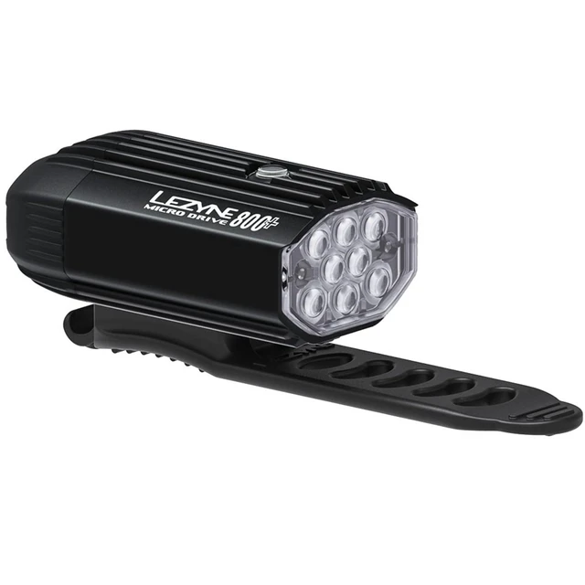 Alt view image 2 of 7 - Micro Drive Front Bike Light | 800 Lumen Max Output, 35H Runtime, 7 Modes, Daytime Flash, IPX7 Waterproof, Includes Mounting Strap, Black Satin