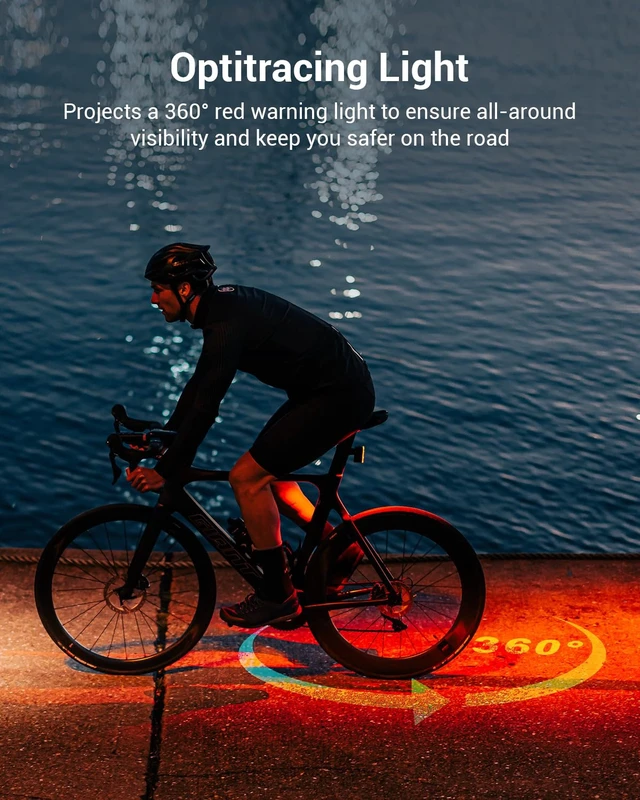 Alt view image 4 of 7 - SEEMEE 300 Bike Taillight,300 Lumen Bike Tail Light,5 Night & Daytime Modes,Smart Brake Sensor IPX6 Waterproof USB-C Rechargeable Rear Bike Light for Night Riding