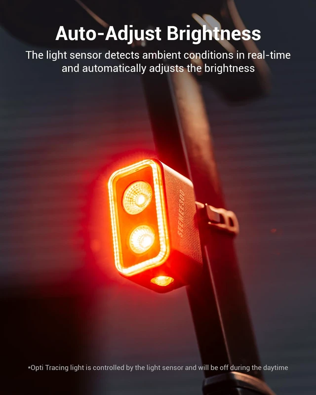 Alt view image 7 of 7 - SEEMEE 300 Bike Taillight,300 Lumen Bike Tail Light,5 Night & Daytime Modes,Smart Brake Sensor IPX6 Waterproof USB-C Rechargeable Rear Bike Light for Night Riding