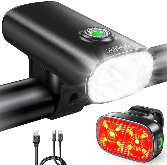 Main image of 1000LM Bike Lights for Night Riding with Spotlight & Floodlight | Smart Indicator, Aluminum Alloy Body Bike Tail Light, 5+6 Modes, IP65 Waterproof Bicycle Lights Front and Rear for Men Women