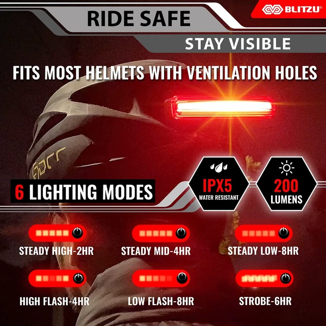 Alt view image 4 of 7 - Bike Front/Tail Light, Bright USB-C Rechargeable Bicycle Safety LED | Bright LED, High Visibility Beam, 6 Modes, Easy Installation, Fast Charging, Long Battery Life, Durable, Waterproof