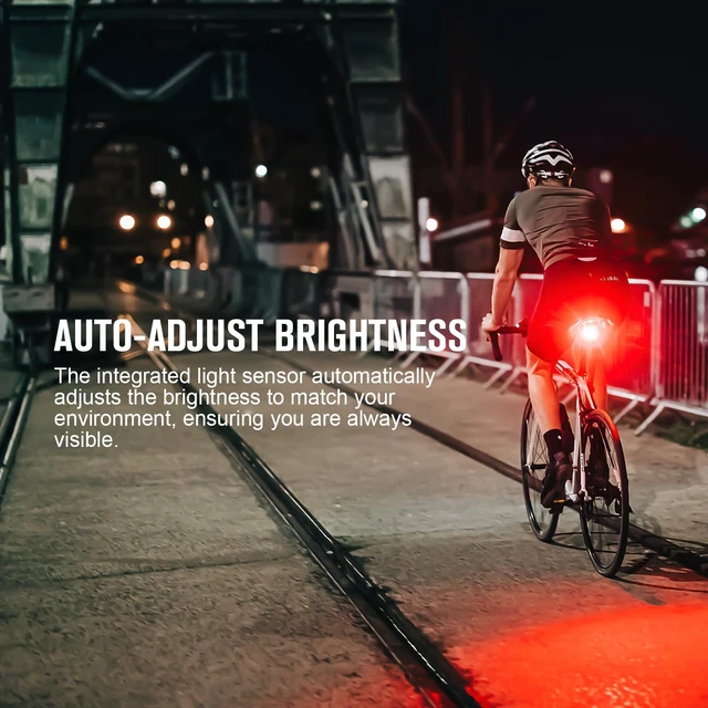 Alt view image 7 of 7 - RN 120 C Bike Tail Lights, 120 Lumens and 260 Degree Visibility, 1500m Viewable Range, Rechargeable Bicycle Break Sensing Taillights, IPX6 Waterproof, Road and Urban Cyclists