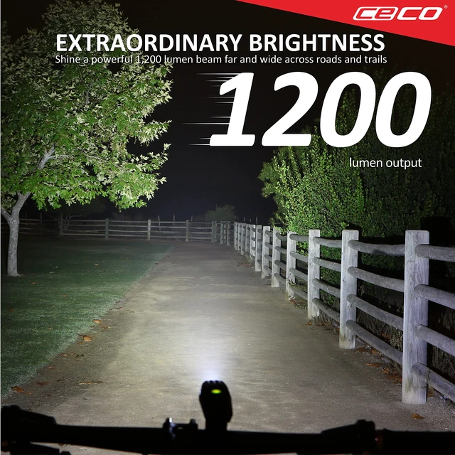 Alt view image 2 of 7 - USA 1200 Lumen Super Bright Bike Light Front, FLEXIBLE MOUNT Version, IP67 Waterproof, FL-1 Impact Resistant, USB Rechargeable, Great for Commuters Road Cyclists and Mountain Bikers, Quality Beam