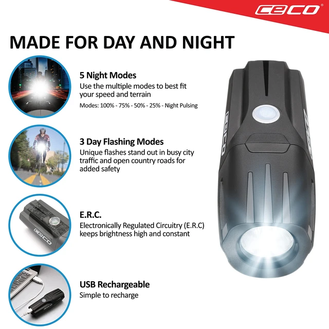 Alt view image 3 of 7 - USA 1200 Lumen Super Bright Bike Light Front, FLEXIBLE MOUNT Version, IP67 Waterproof, FL-1 Impact Resistant, USB Rechargeable, Great for Commuters Road Cyclists and Mountain Bikers, Quality Beam