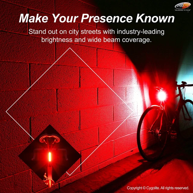 Alt view image 3 of 7 - Hotrod 120 Lumen Bike Tail Light - 7 Night & Daytime Modes Wide Beam COB LEDs IP64 Water Resistant USB RechargeableGreat for Busy Roads, Black, Red, Compact