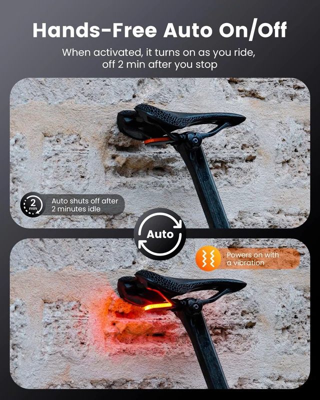 Alt view image 6 of 7 - CL01 Bike Tail Light, 300° Wide-Angle Rear Bicycle Light | for Night Riding, Saddle Mount Bike Taillight Safety Accessories with Auto On/Off, Brake Sensing, 5 Modes, 2 Mounting Ways