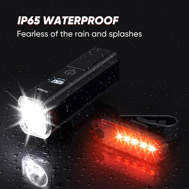 Alt view image 6 of 7 - 2026 New Bike Lights for Night Riding, Aluminum 1200 Lumens Rechargeable 6000mAh Super Bright Bicycle Headlight and Back Taillight, Waterproof LED Display 6+4 Modes Bicycle Lights Sets