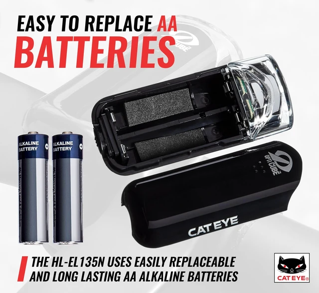 Alt view image 5 of 7 - HL-EL135N Bike Headlight | OptiCube Lens Technology, Easy Setup FlexTight Mount, Multiple Lighting Modes, Battery-Powered Operation