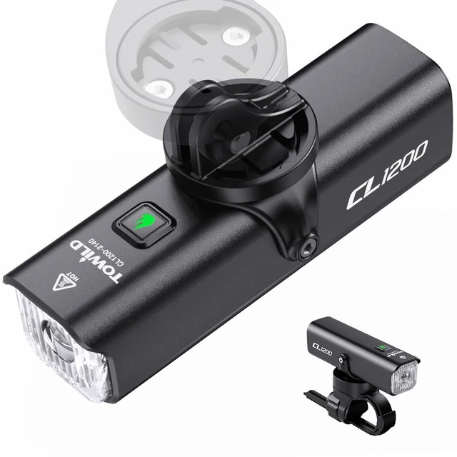 Main image of CL1200 Bike Lights for Night Riding,Compatible with Garmin/GoPro Mount,1200 Lumen Bright Bike Headlight,5000mAh Rechargeable Battery,Waterproof Bike Front Light for Commuter Cyclists