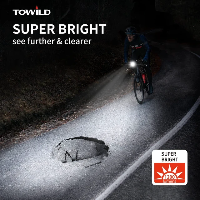 Alt view image 3 of 7 - CL1200 Bike Lights for Night Riding,Compatible with Garmin/GoPro Mount,1200 Lumen Bright Bike Headlight,5000mAh Rechargeable Battery,Waterproof Bike Front Light for Commuter Cyclists