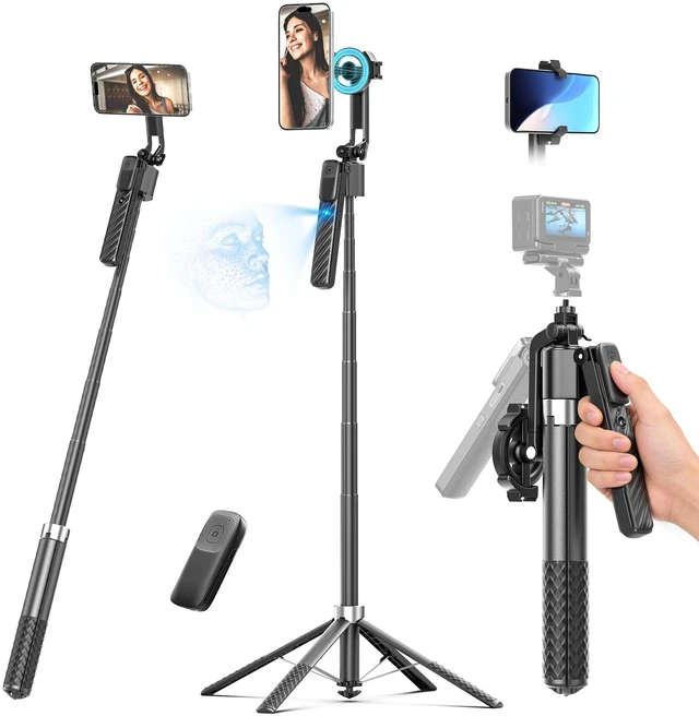 Main image of 71" Auto Face Tracking Tripod, 1-Sec Quick Setup Magnetic Tripod for iPhone, No App Needed 360° Rotating Phone & Camera Tripod, Content Creator Essentials for TikTok YouTube