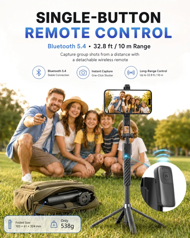 Alt view image 6 of 7 - 71" Auto Face Tracking Tripod, 1-Sec Quick Setup Magnetic Tripod for iPhone, No App Needed 360° Rotating Phone & Camera Tripod, Content Creator Essentials for TikTok YouTube