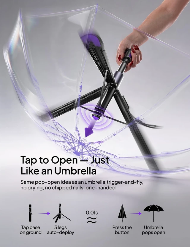 Alt view image 2 of 7 - Tripod for iPhone 18 Pro Max 8K Video Selfie Stick with Remote 67" | Content creator essentials: selfie stick tripod with remote & selfie stick for Android 67" full size tripod for Samsung S26