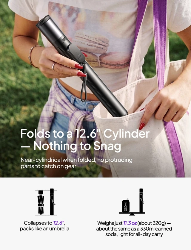 Alt view image 5 of 7 - Tripod for iPhone 18 Pro Max 8K Video Selfie Stick with Remote 67" | Content creator essentials: selfie stick tripod with remote & selfie stick for Android 67" full size tripod for Samsung S26