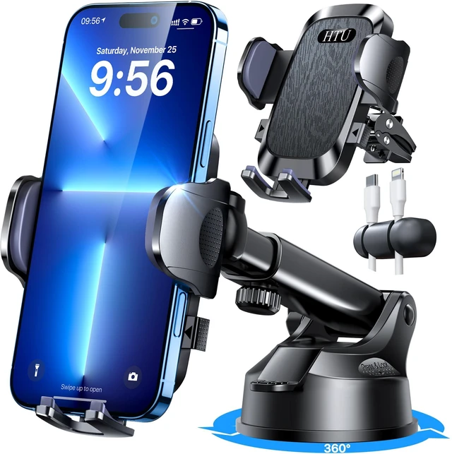 Main image of Upgraded Strongest Suction & Pro Military-Grade Certs Ultimate Car Phone Mount360°Rotatable SuctionCell Phone Holders Truck Stand for Dashboard Windshield Vent for iPhone 17 Pro Max Samsung,Black