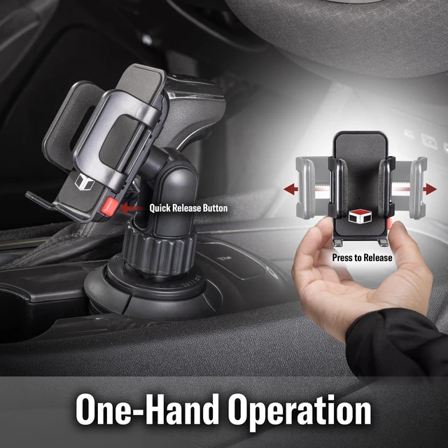 Alt view image 4 of 7 - Tuff Tech Cradle Cup Mount Phone Holder, Fits Most Smartphones | 360-Degree Rotation, Articulating Arm, Spring-Loaded Cradle, Fits Most Cars, Trucks, and SUVs