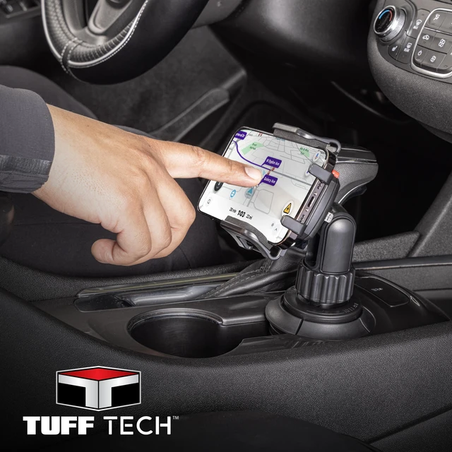 Alt view image 6 of 7 - Tuff Tech Cradle Cup Mount Phone Holder, Fits Most Smartphones | 360-Degree Rotation, Articulating Arm, Spring-Loaded Cradle, Fits Most Cars, Trucks, and SUVs