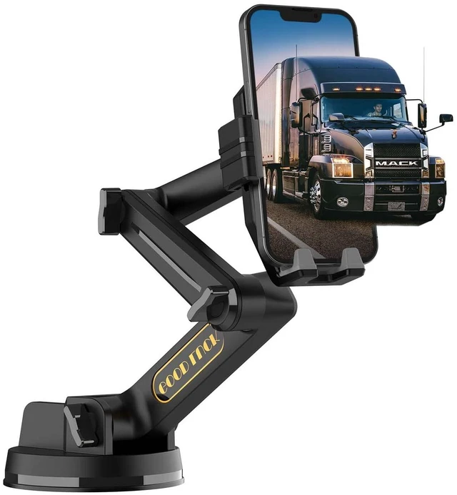 Main image of Truck Phone Holder Mount,Car Phone Holder,Dashboard Windshield Phone Holder 16.9 inch Long Arm,Super Suction Cup Compatible with Pickup Truck,Commercial Truck and All Phone