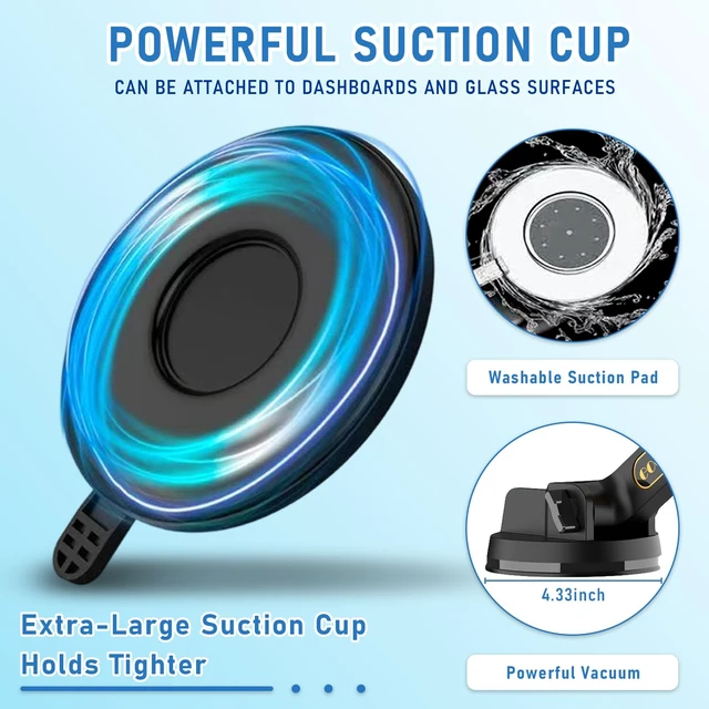 Alt view image 6 of 7 - Heavy Duty Phone Holder - Long Arm, Anti-Shake Suction Cup, Compatible with All Phones & Vehicles