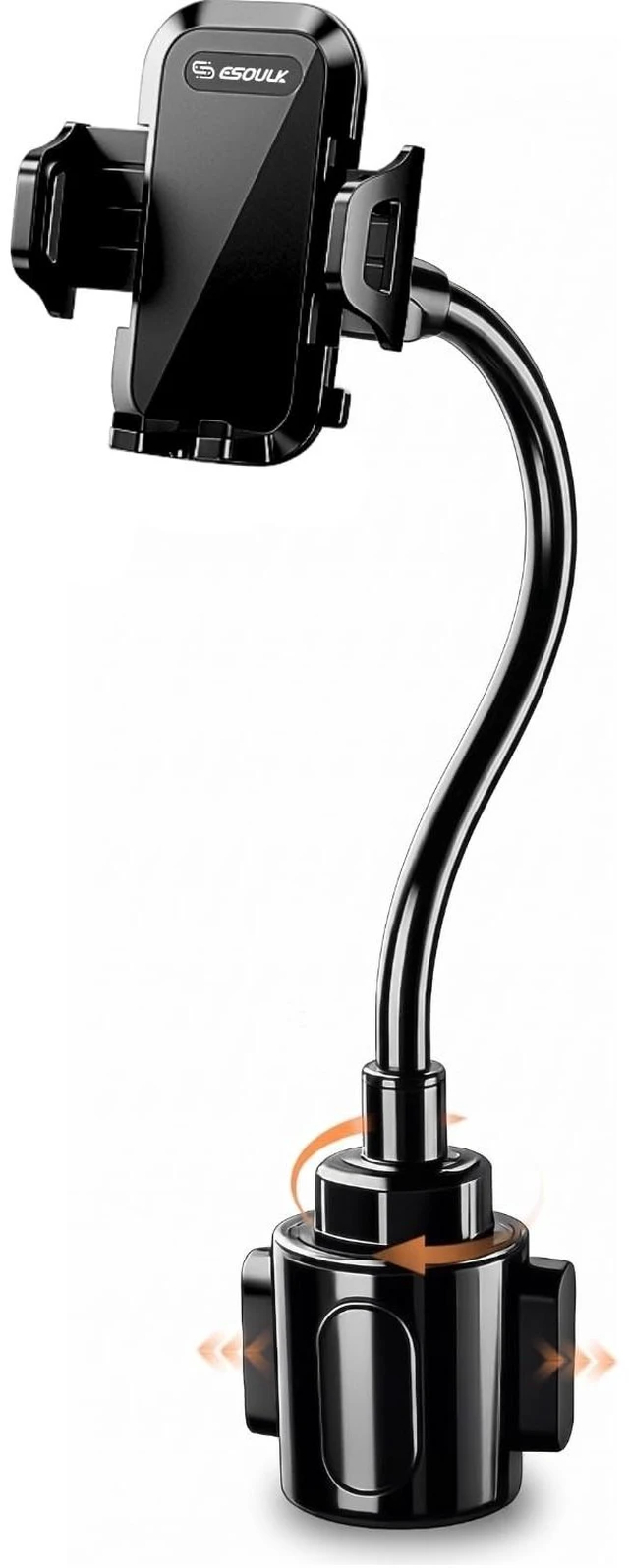 Main image of Cup Holder Phone Mount 15 Inch Adjustable Gooseneck Arm for Car | Adjustable long arm and stable cup holder base keep your phone secure, easy to reach, and clear to view while driving
