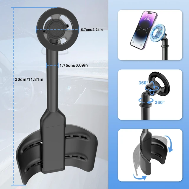 Alt view image 6 of 7 - Magnetic Cup Holder Phone Mount for Car, 2 in 1 One-Hand Operation | Adjustable Vehicle Cupholder Expander Phone Holder, Compatible with iPhone Android Smartphones For Suv Truck Cars