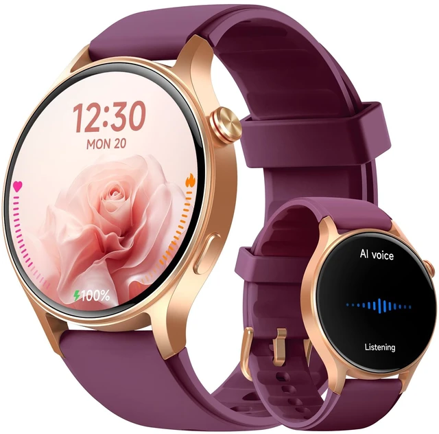 Main image of Smart Watch for Women, Answer/Make Call, 1.32'' AMOLED Ultra-Clear Screen Fitness Tracker with Heart Rate/Sleep/Step Monitor, Compatible with iPhone/Samsung/Android, 110+ Sport Modes, 3ATM Waterproof
