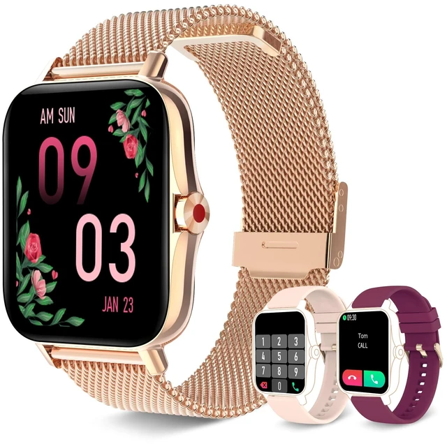 Main image of Smart Watch for Women(Call Receive/Dial), Fitness Tracker Waterproof Smartwatch for Android iOS Phones 1.7" HD Full Touch Screen Digital Watches with Heart Rate Sleep Monitor Pedometer