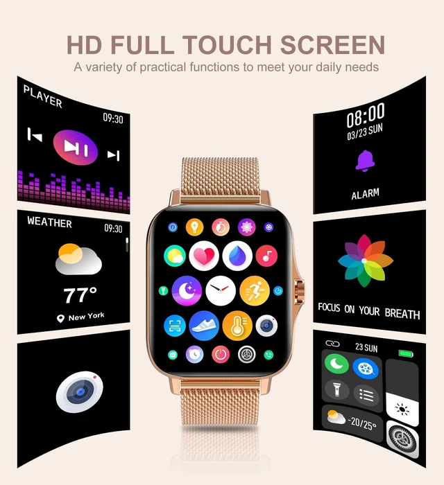 Alt view image 6 of 7 - Smart Watch for Women(Call Receive/Dial), Fitness Tracker Waterproof Smartwatch for Android iOS Phones 1.7" HD Full Touch Screen Digital Watches with Heart Rate Sleep Monitor Pedometer