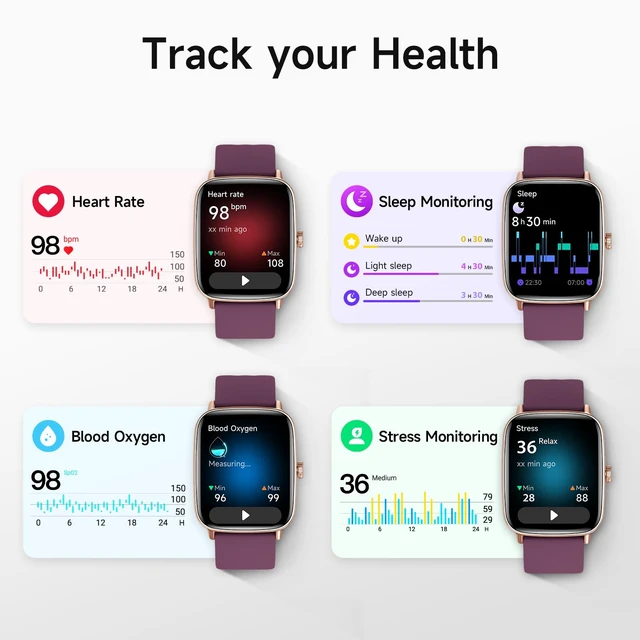 Alt view image 3 of 7 - Smart Watch for Women, 1.85" HD Smartwatch (Answer/Make Calls), 2 Bands Compatible iPhone/Samsung/Android, 100+ Sport Modes Fitness Tracker with Heart Rate/Sleep/Step Monitor, IP68 Waterproof