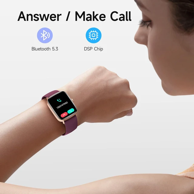 Alt view image 7 of 7 - Smart Watch for Women, 1.85" HD Smartwatch (Answer/Make Calls), 2 Bands Compatible iPhone/Samsung/Android, 100+ Sport Modes Fitness Tracker with Heart Rate/Sleep/Step Monitor, IP68 Waterproof