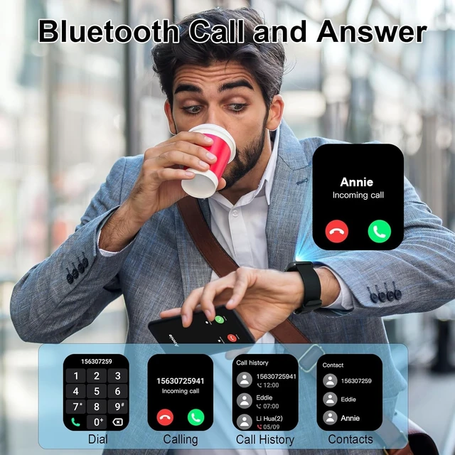 Alt view image 2 of 7 - Smart Watch for Men Women (Answer/Make Call), 2025 New 1.91" HD SmartWatch, Fitness Watch with 120+ Sport Modes, IP68 Waterproof, Heart Rate/Sleep Monitor, Pedometer, Activity Tracker for Android iOS