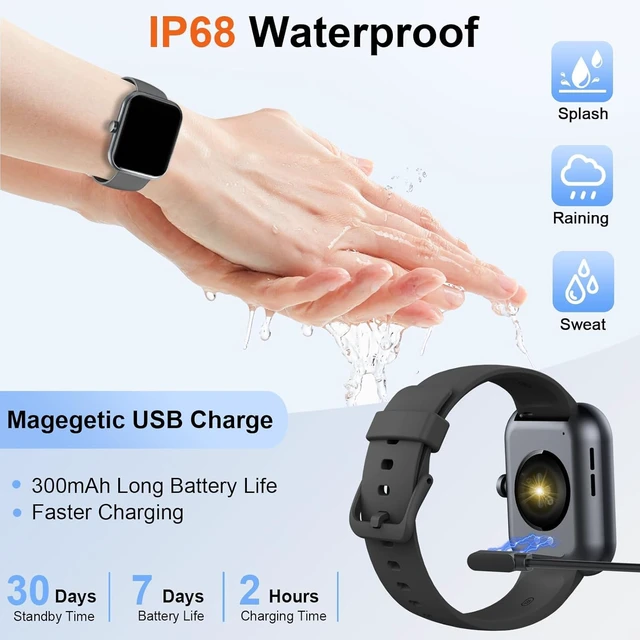 Alt view image 4 of 7 - Smart Watch for Men Women (Answer/Make Call), 2025 New 1.91" HD SmartWatch, Fitness Watch with 120+ Sport Modes, IP68 Waterproof, Heart Rate/Sleep Monitor, Pedometer, Activity Tracker for Android iOS