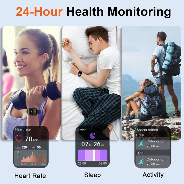 Alt view image 3 of 7 - Smart Watch for Men Women (Answer/Make Call), 2025 New 1.91" HD SmartWatch, Fitness Watch with 120+ Sport Modes, IP68 Waterproof, Heart Rate/Sleep Monitor, Pedometer, Activity Tracker for Android iOS