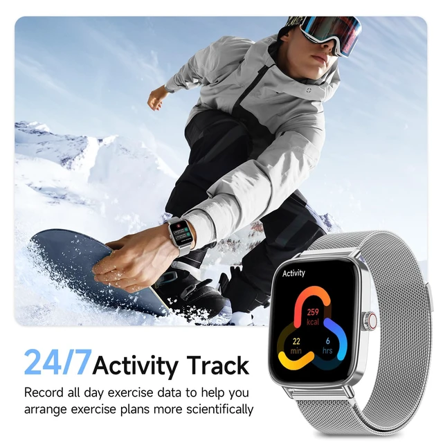Alt view image 5 of 7 - Smart Watch for Men Women, 1.85" HD Smartwatch Compatible iPhone/Samsung/Android (Answer/Make Calls), 100+ Sport Modes Fitness Tracker with Heart Rate/Sleep/Step Monitor, IP68 Waterproof