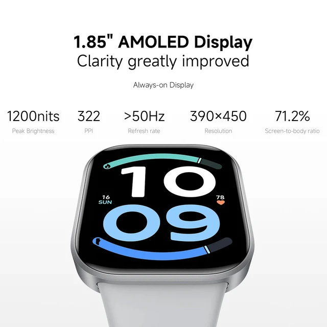 Alt view image 3 of 7 - Redmi Watch 6 Active Smart Watch AMOLED 18-Day Battery Black | Bluetooth calling, heart rate and SpO recording, sleep tracking, IP68 water resistance, slim flat-edge design