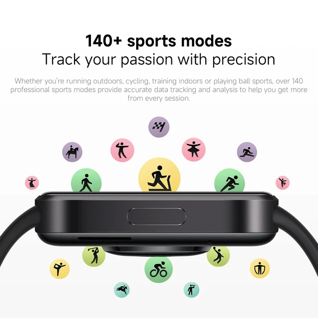 Alt view image 7 of 7 - Redmi Watch 6 Active Smart Watch AMOLED 18-Day Battery Black | Bluetooth calling, heart rate and SpO recording, sleep tracking, IP68 water resistance, slim flat-edge design