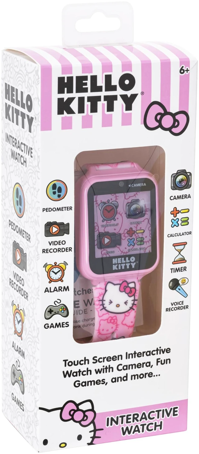Alt view image 4 of 5 - Hello Kitty Kids Smartwatch - Interactive Touchscreen with 10 Watch Faces, Camera, Games, Alarm, Step Tracker & More - Fun Gift for Girls with Pink Silicone Strap - Fits Wrists 5.5'' to 8.0"