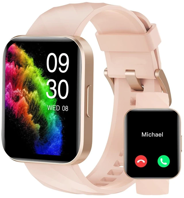 Main image of Smart Watches for Women, Bluetooth Calls, Fitness Tracker Pink | for iPhone/Android Phones, 1.85" HD, Heart Rate Monitor Sleep Tracker, Step Calories Counter, 100+ Sports Types, Waterproof