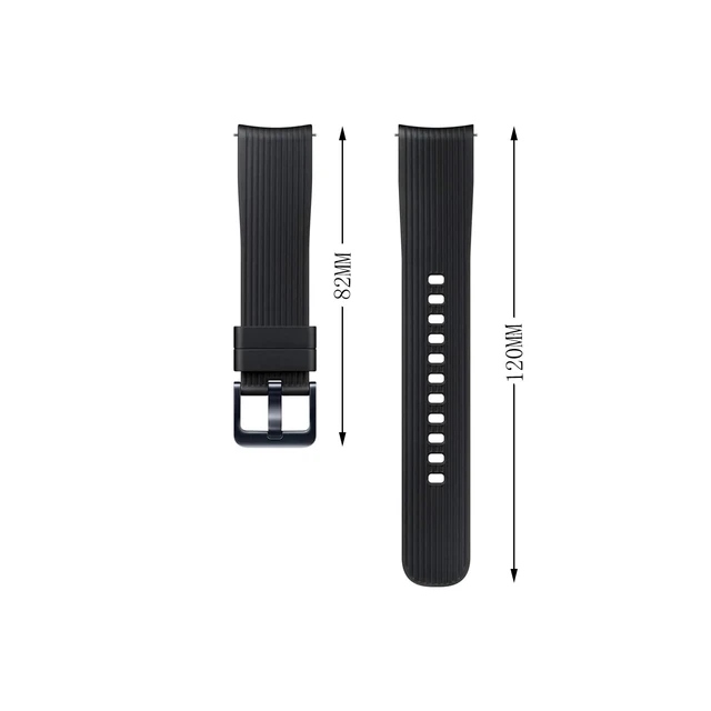 Alt view image 2 of 6 - Band for Galaxy Watch 3 41mm / Galaxy Watch 42mm / Galaxy Watch Active/Galaxy active 2 watch band/Gear S2 Classic band, 20mm Silicone Sport Quick Release Replacement Strap, Black