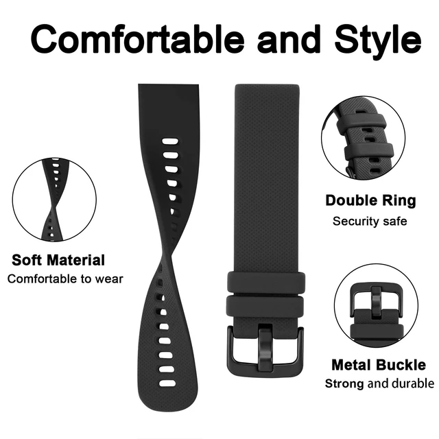 Alt view image 4 of 7 - Compatible with Garmin Vivoactive 5 Watch Bands/Garmin Vivoactive 3 Watch Bands,20mm Silicone Band for Vivoactive 3 Music/Vivomove Sport,Forerunner 645/245 Music Smartwatch Women Men Black